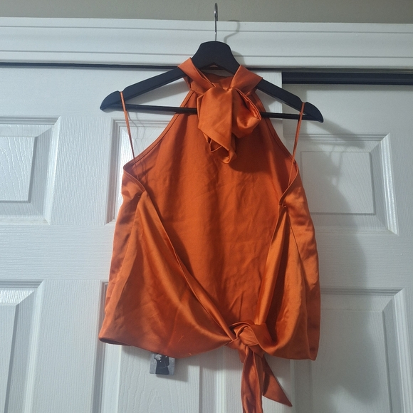 NWT Sincerely Jules Orange Halter Top Size L - Picture 2 of 10